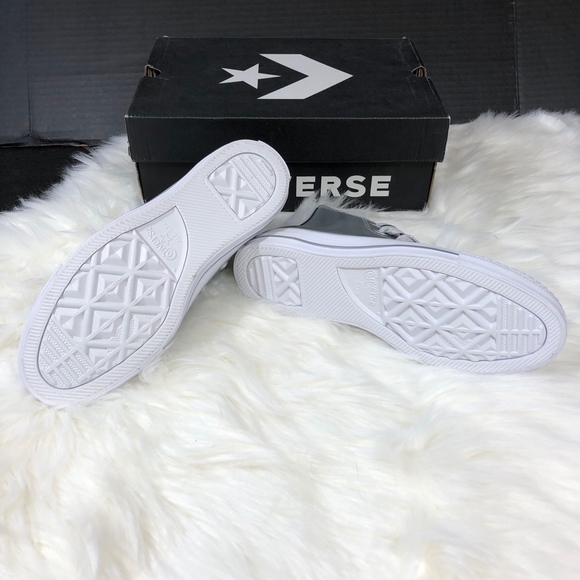 Converse All Star High Top Silver Metallic Shoes 6 - Picture 6 of 8